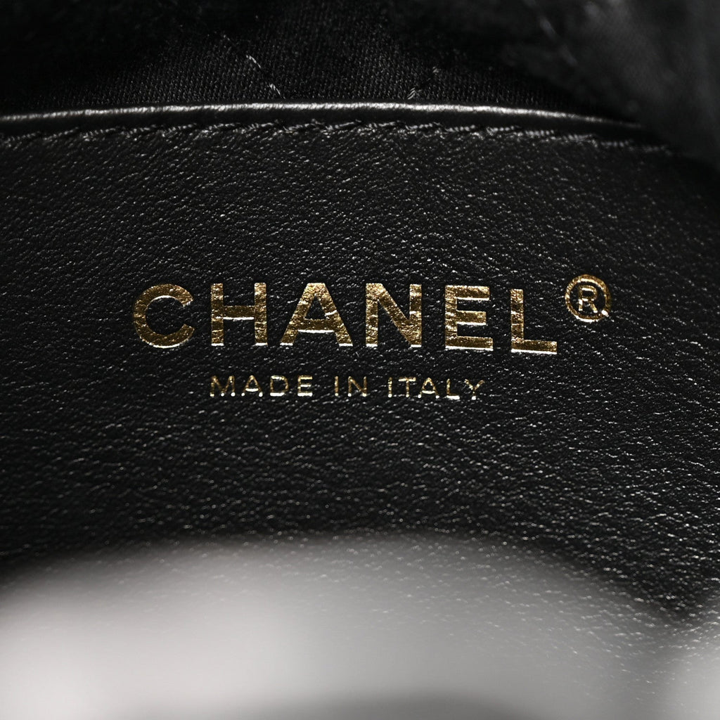 Shiny Calfskin Quilted Mini Chanel 22 Black