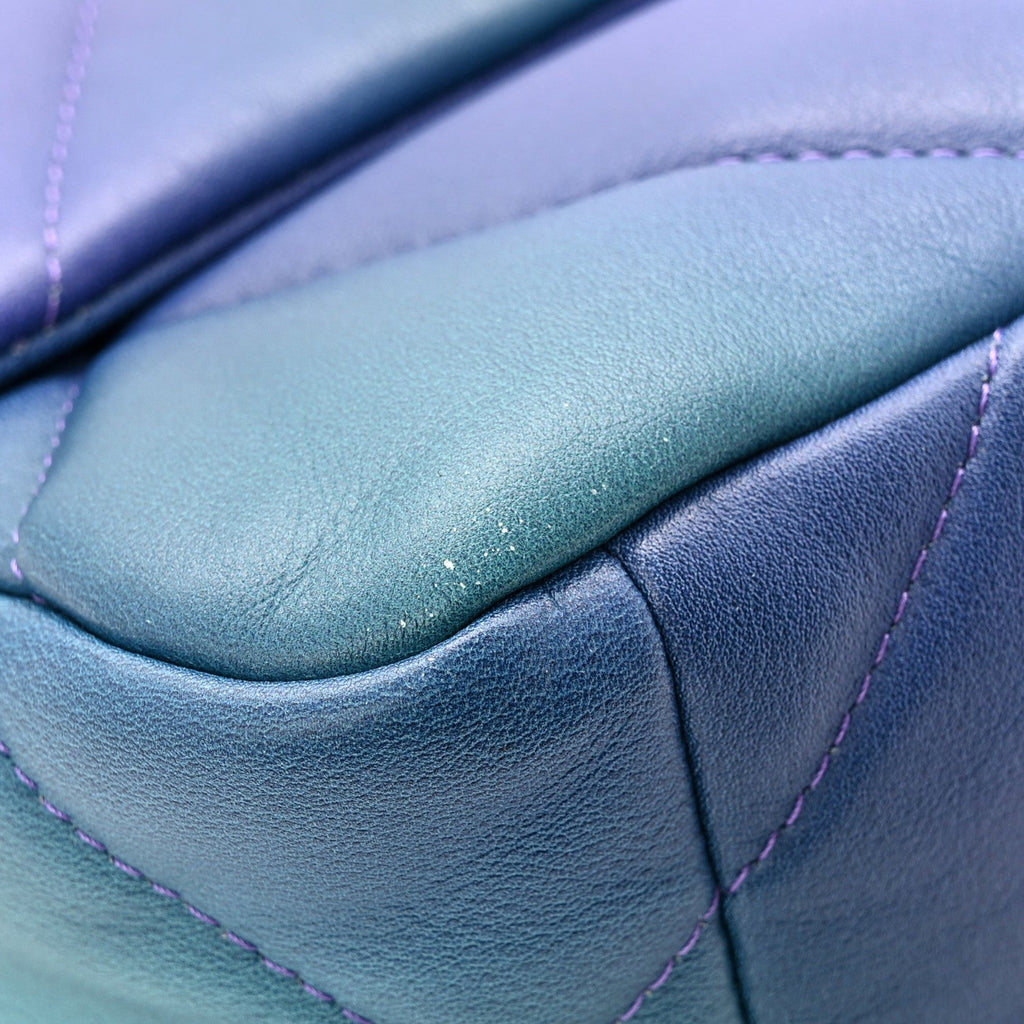 Tie Dye Calfskin Quilted Medium Chanel 19 Flap Blue Purple