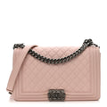 Lambskin Quilted New Medium Boy Flap Light Pink