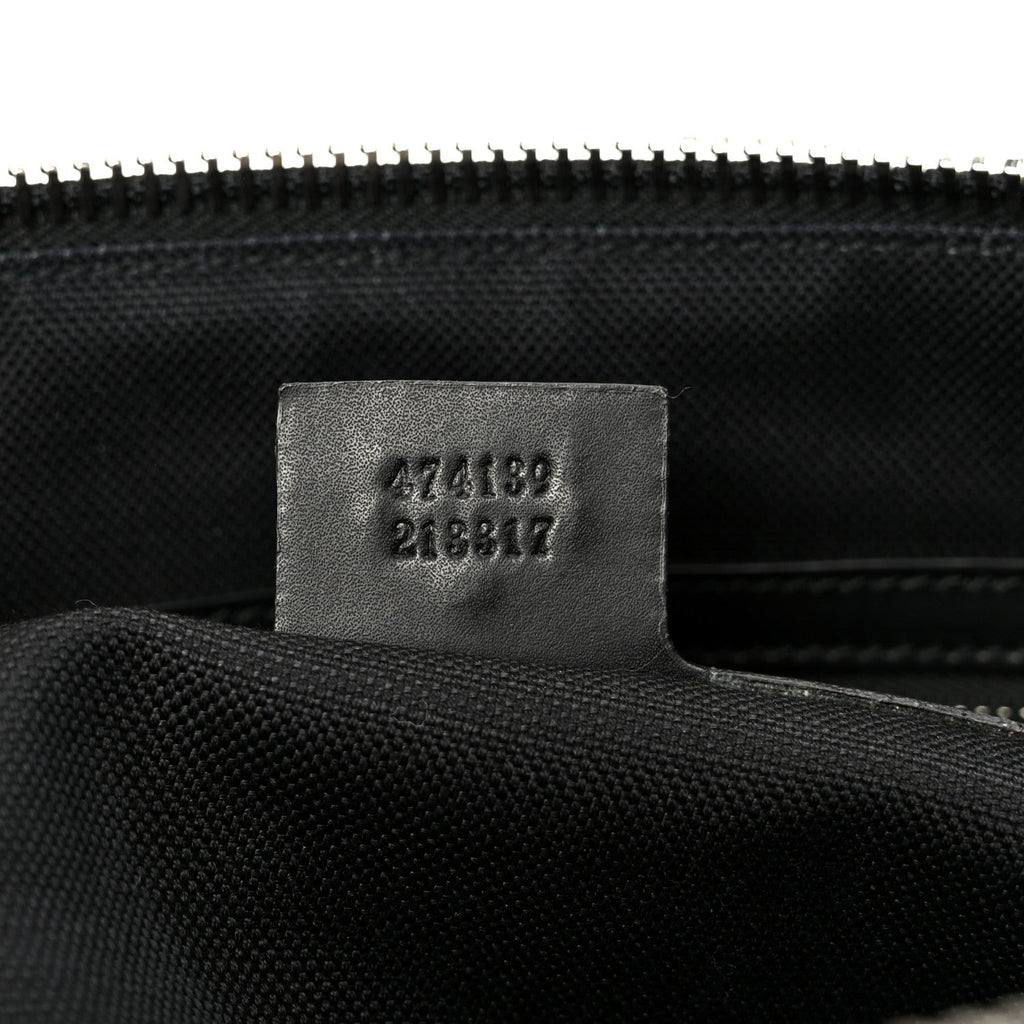 Soft GG Supreme Monogram Appia Calfskin Web East West Messenger Bag Black Grey