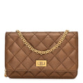 Metallic Calfskin Quilted 2.55 Reissue Wallet On Chain WOC Bronze