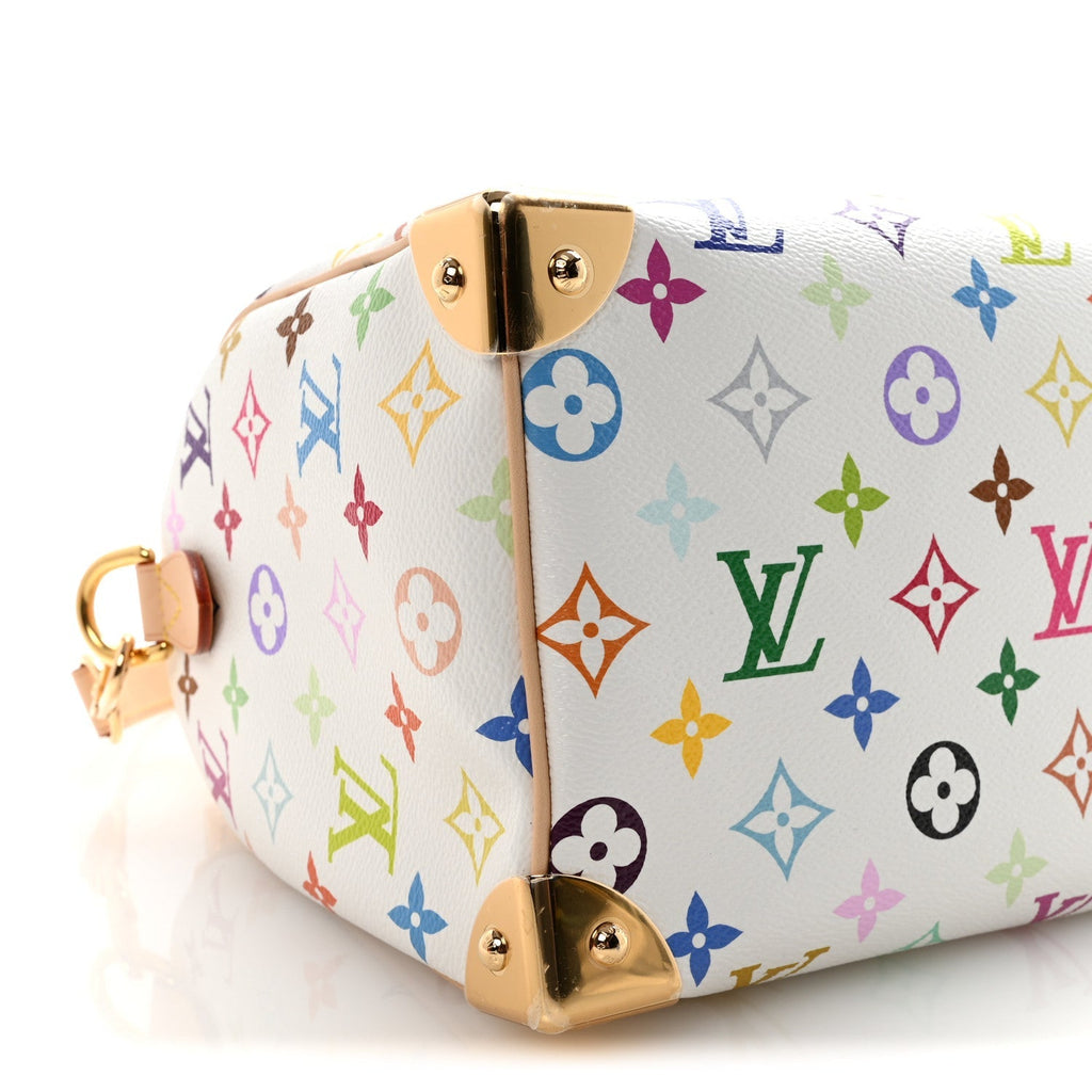 LV X TM Monogram Multicolor Speedy Bandouliere 25 White