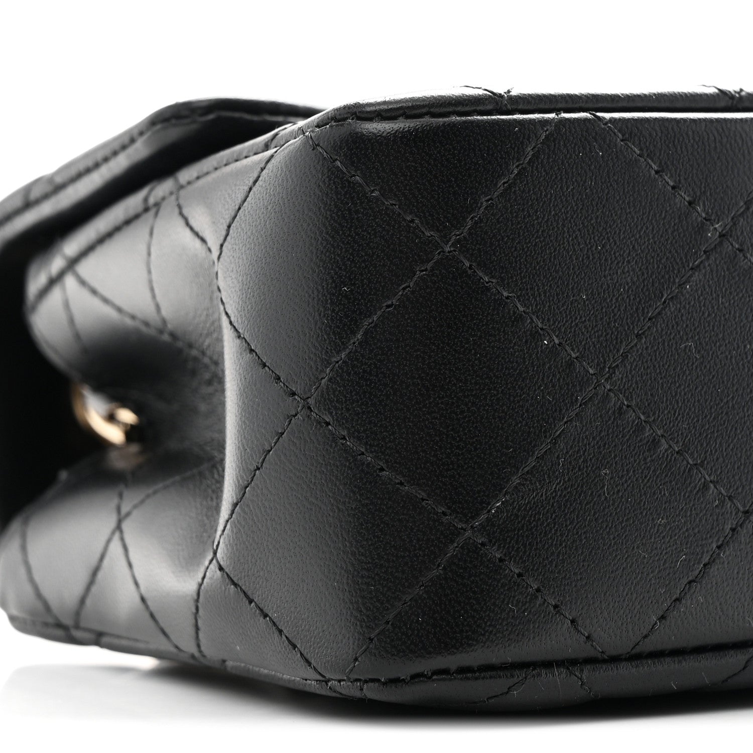 Lambskin Quilted Mini Rectangular Flap Black