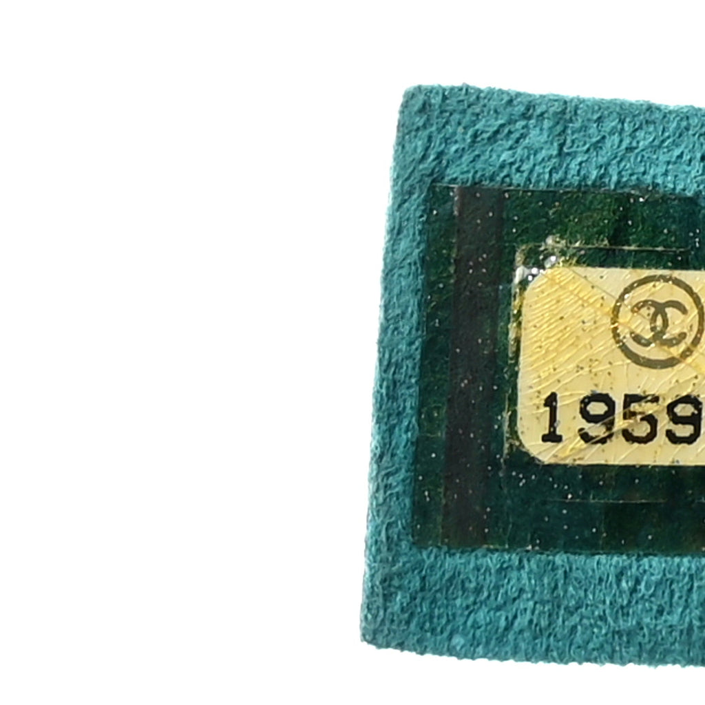 Calfskin Stitched Double Flap Bag Turquoise