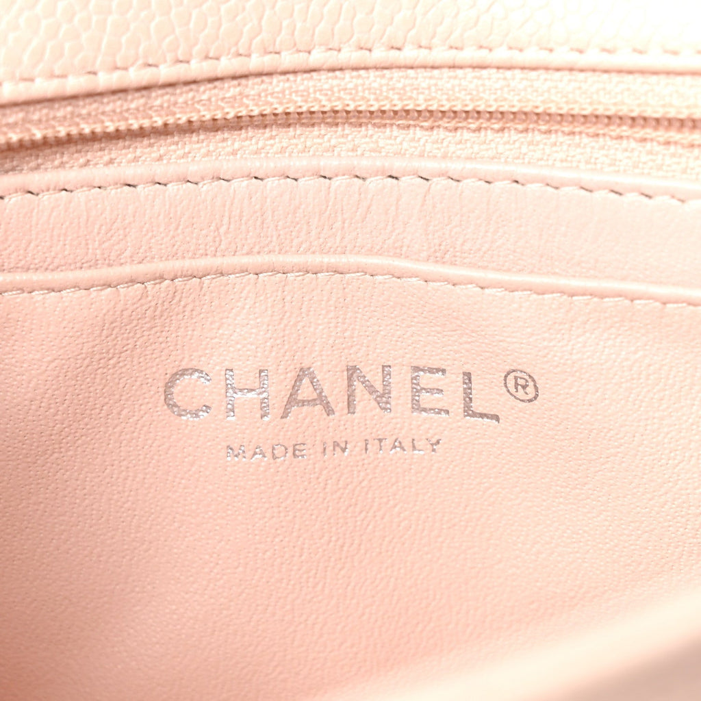 Caviar Quilted Mini Rectangular Flap Light Pink