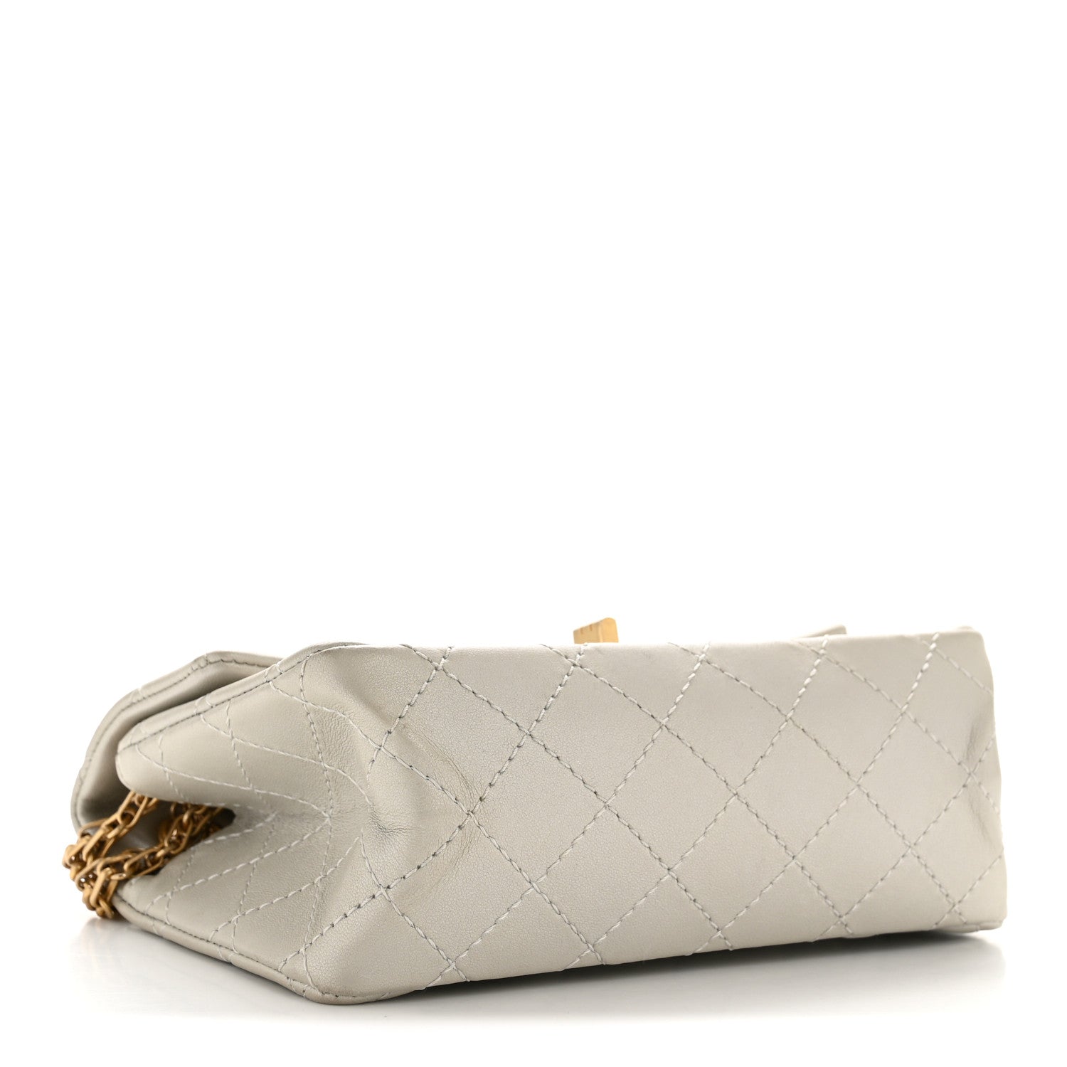 Metallic Goatskin Quilted 2.55 Reissue Mini Flap Silver