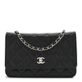 Caviar Quilted CC Turnlock Wallet On Chain WOC Black