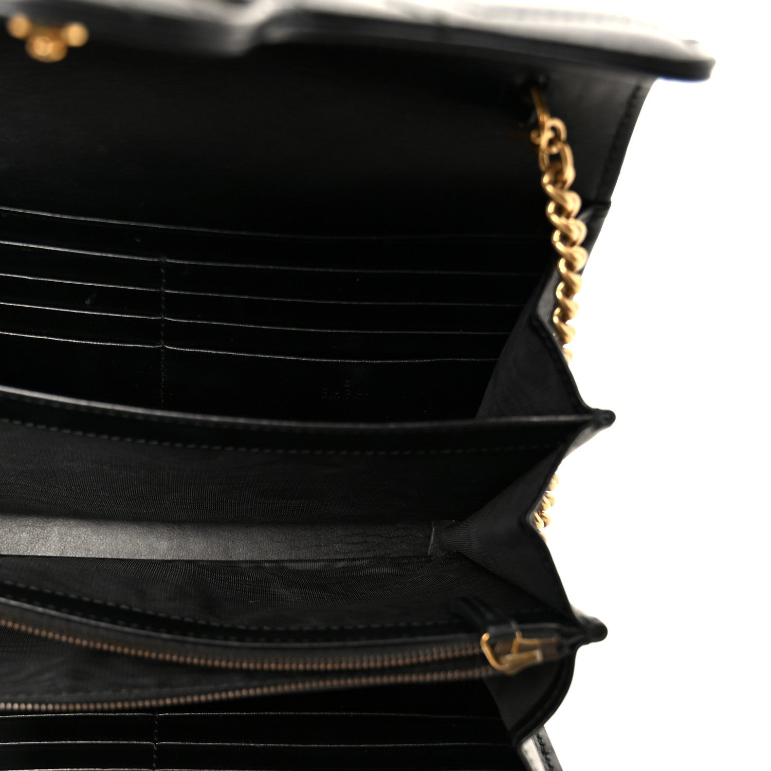 Calfskin Matelasse GG Marmont Chain Wallet Black
