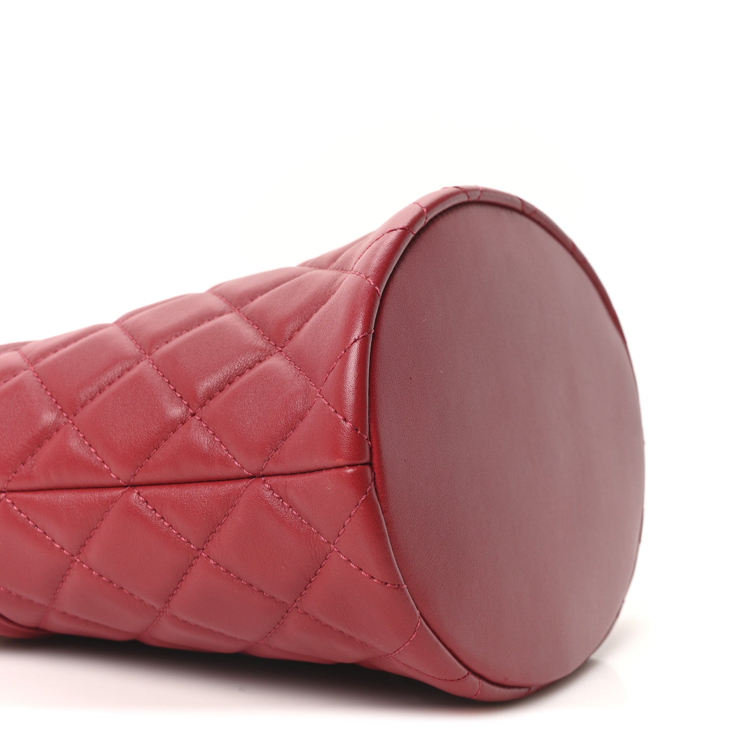Calfskin Quilted Boy Bucket Bag Red