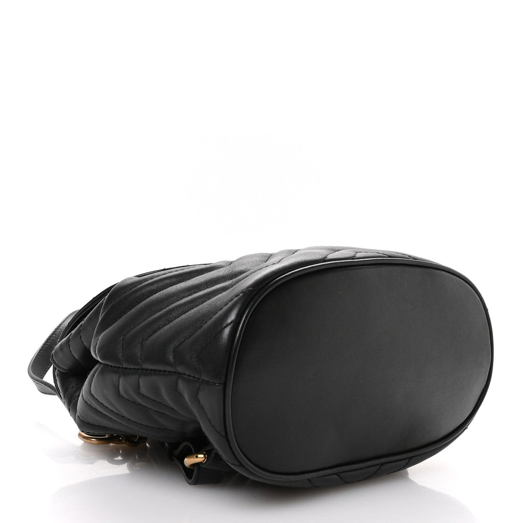 Calfskin Matelasse GG Marmont Flap Backpack Black