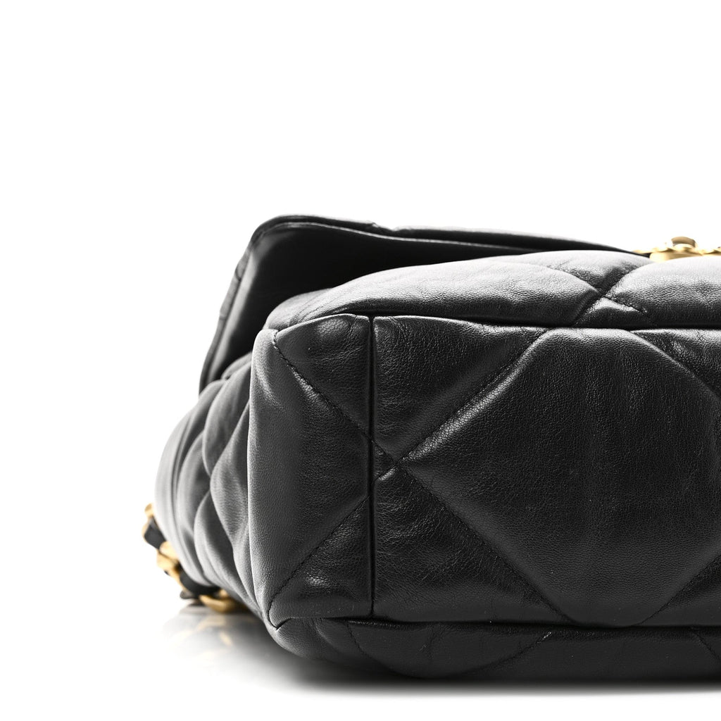 Goatskin Quilted Large Chanel 19 Flap Black