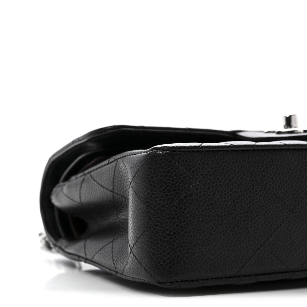 Caviar Quilted Small Double Flap Black