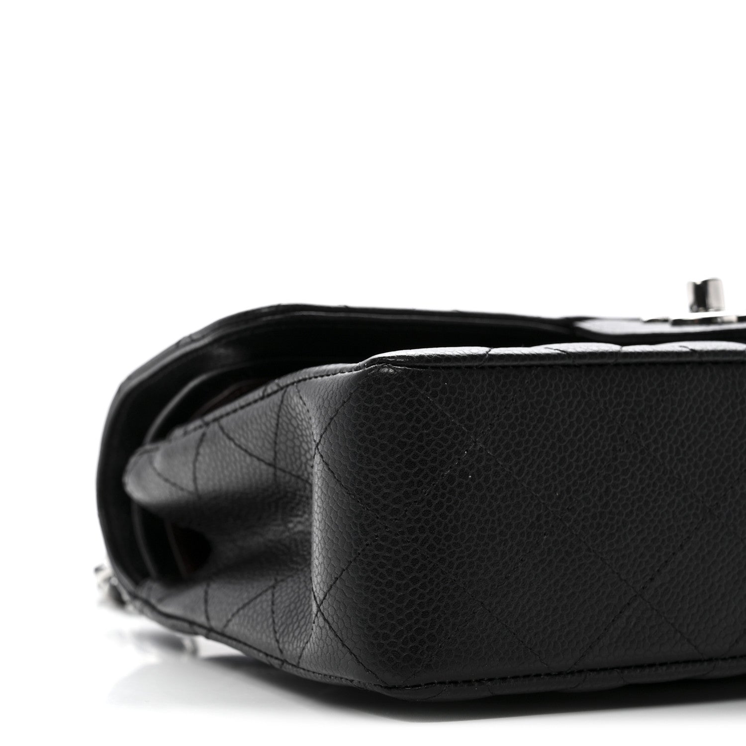 Caviar Quilted Small Double Flap Black