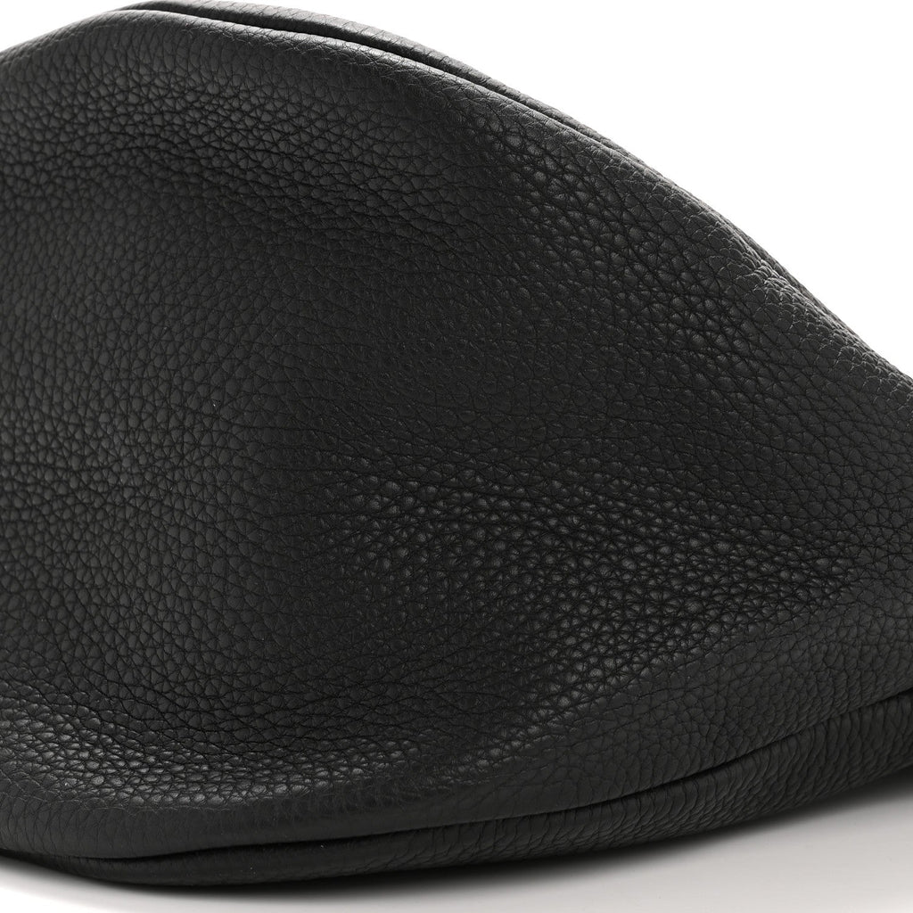 Grained Calfskin Large Slouchy Banana Bag Black