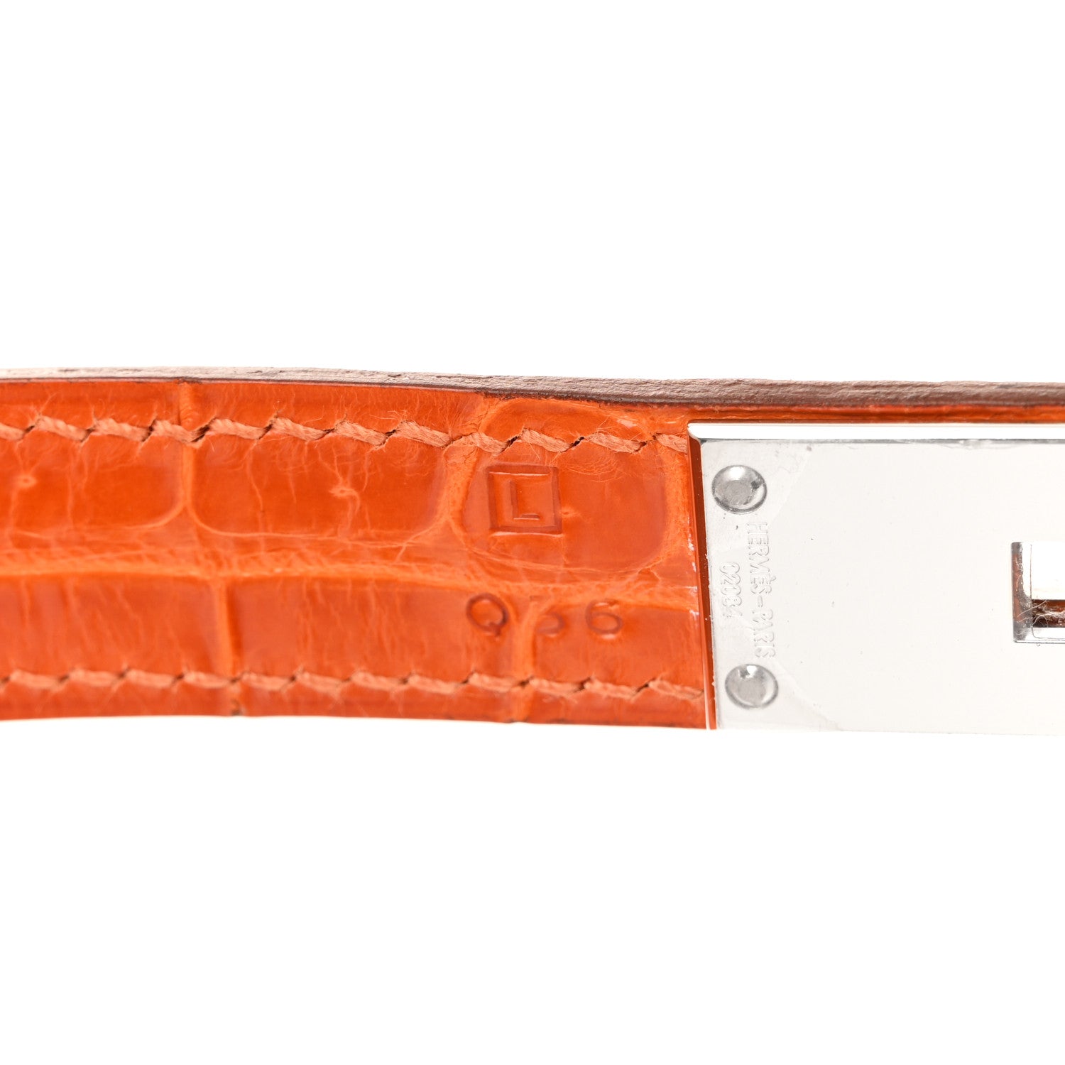 Shiny Porosus Crocodile 18K White Gold Diamond Birkin 30 Orange