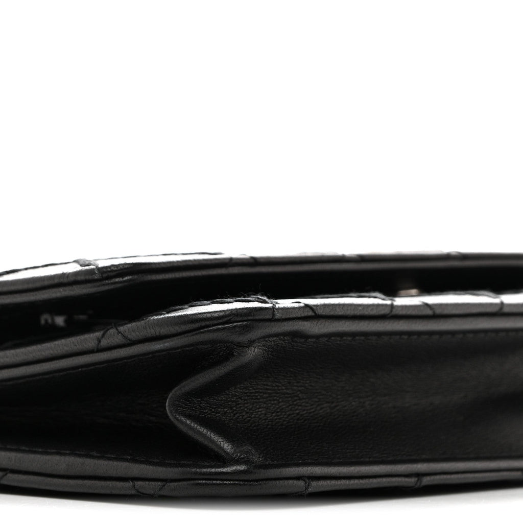 Calfskin Whipstitch Wallet On Chain WOC Black