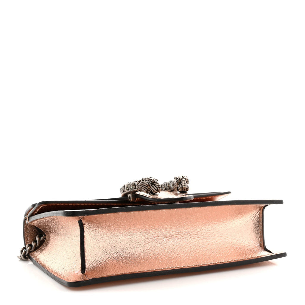 Metallic Calfskin Super Mini Dionysus Shoulder Bag Rose Gold