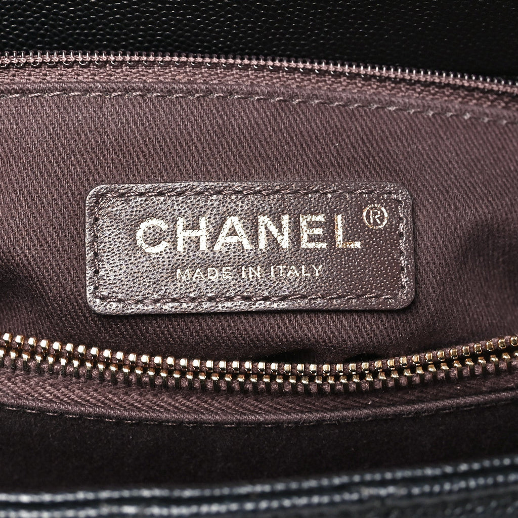 Caviar Quilted Small Coco Chain Handle Flap Black