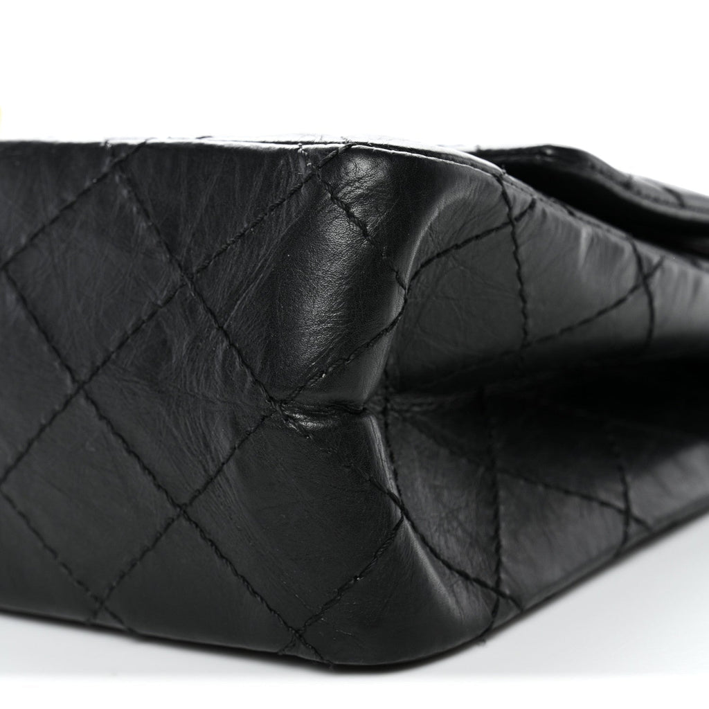 Aged Calfskin Quilted 2.55 Reissue 226 Flap Black