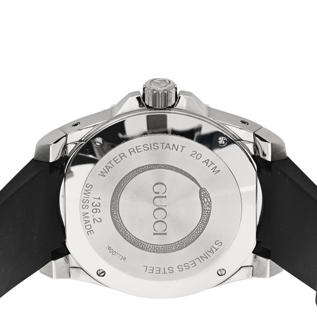 Stainless Steel Rubber 45mm Dive Quartz Watch Black
