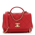 Caviar Quilted Small Business Affinity Flap Red