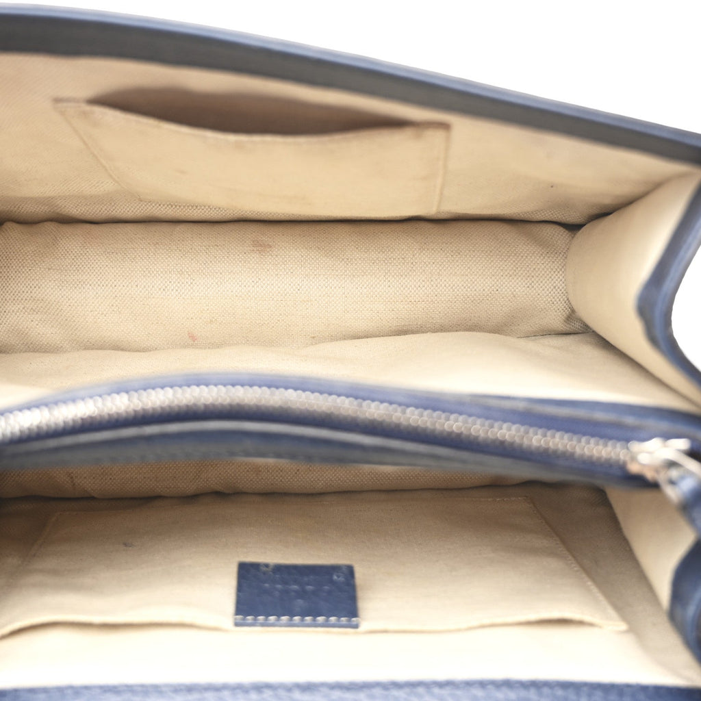 Dollar Calfskin Crystal Web Medium Dionysus Bamboo Top Handle Bag Blue Agata Montana Sapphire