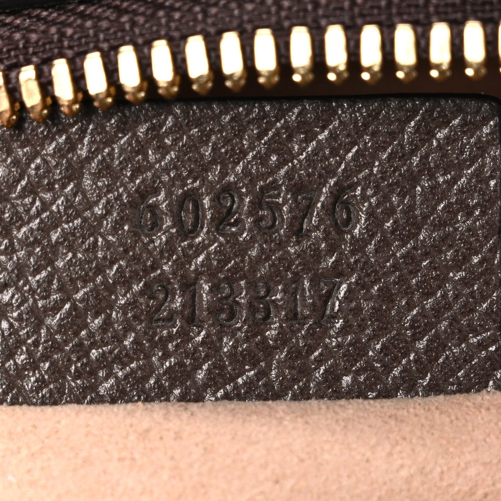 GG Supreme Monogram Mini Ophidia Top Handle Shoulder Bag Brown