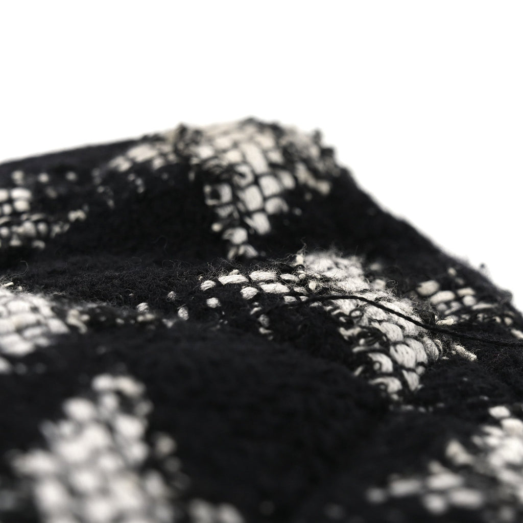 Tweed Quilted Maxi Chanel 19 Flap Black White