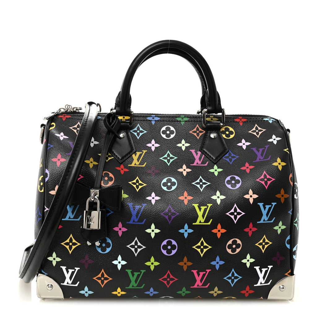 LV X TM Monogram Multicolor Speedy Soft 30 Black
