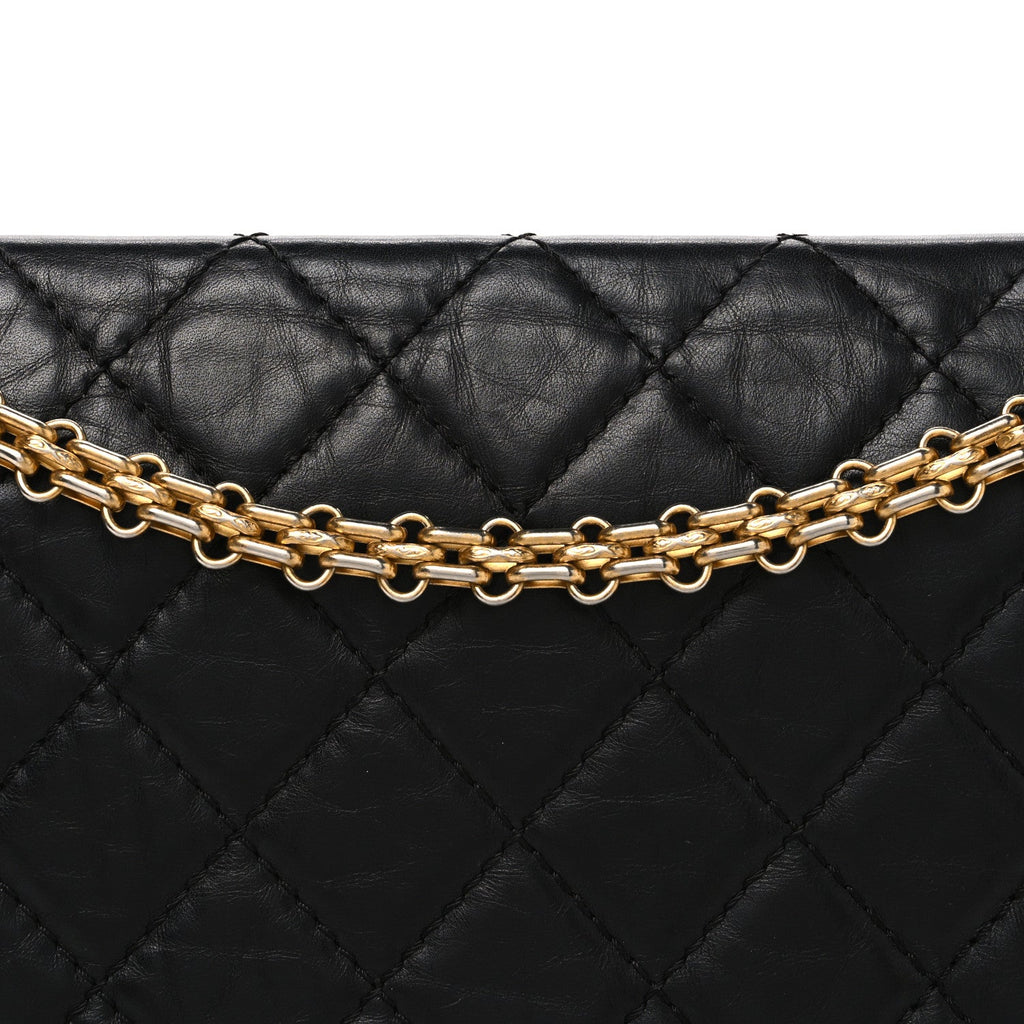 Aged Calfskin Quilted 2.55 Reissue 226 Flap Black