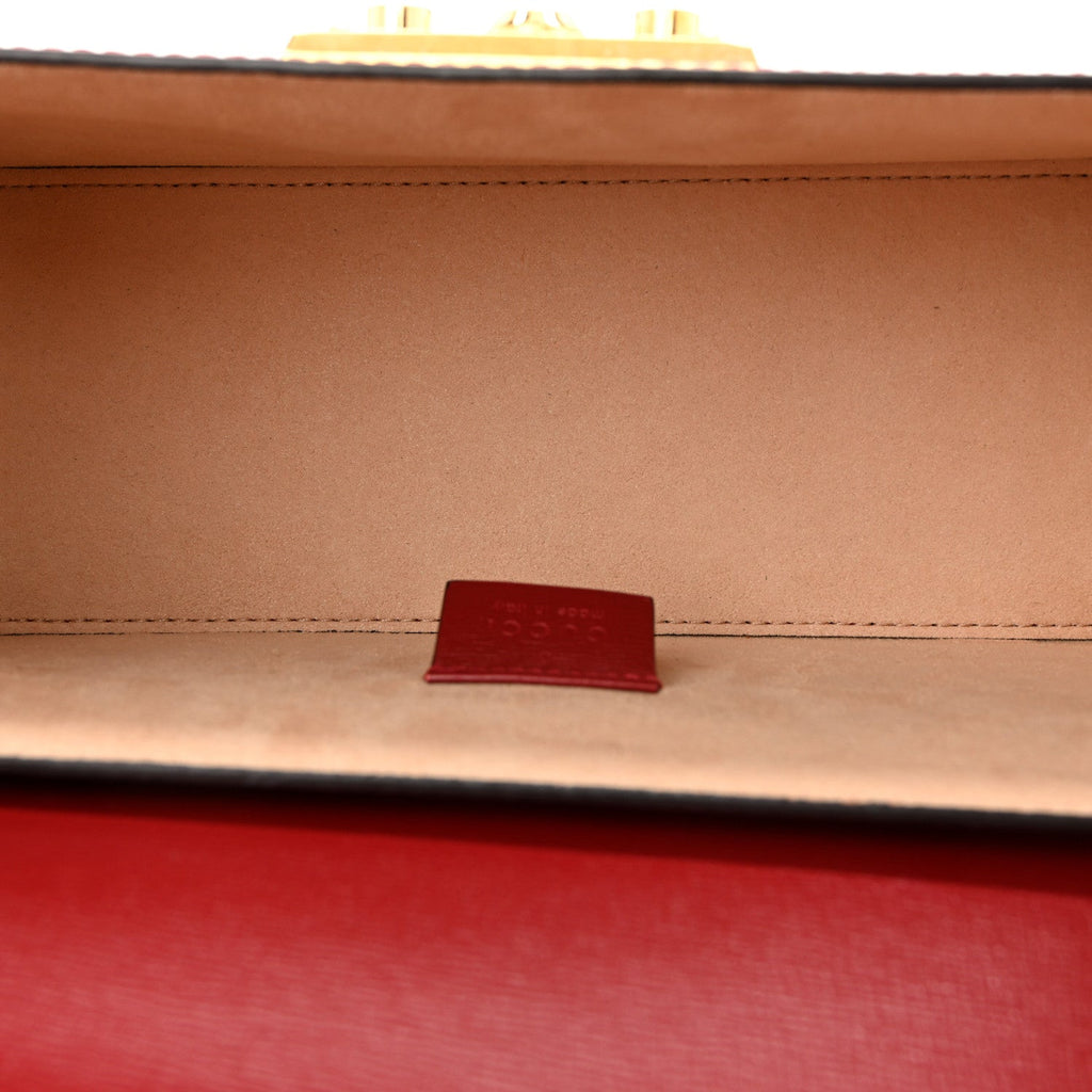 Azalea Calfskin Small Padlock Bamboo Shoulder Bag Romantic Cerise