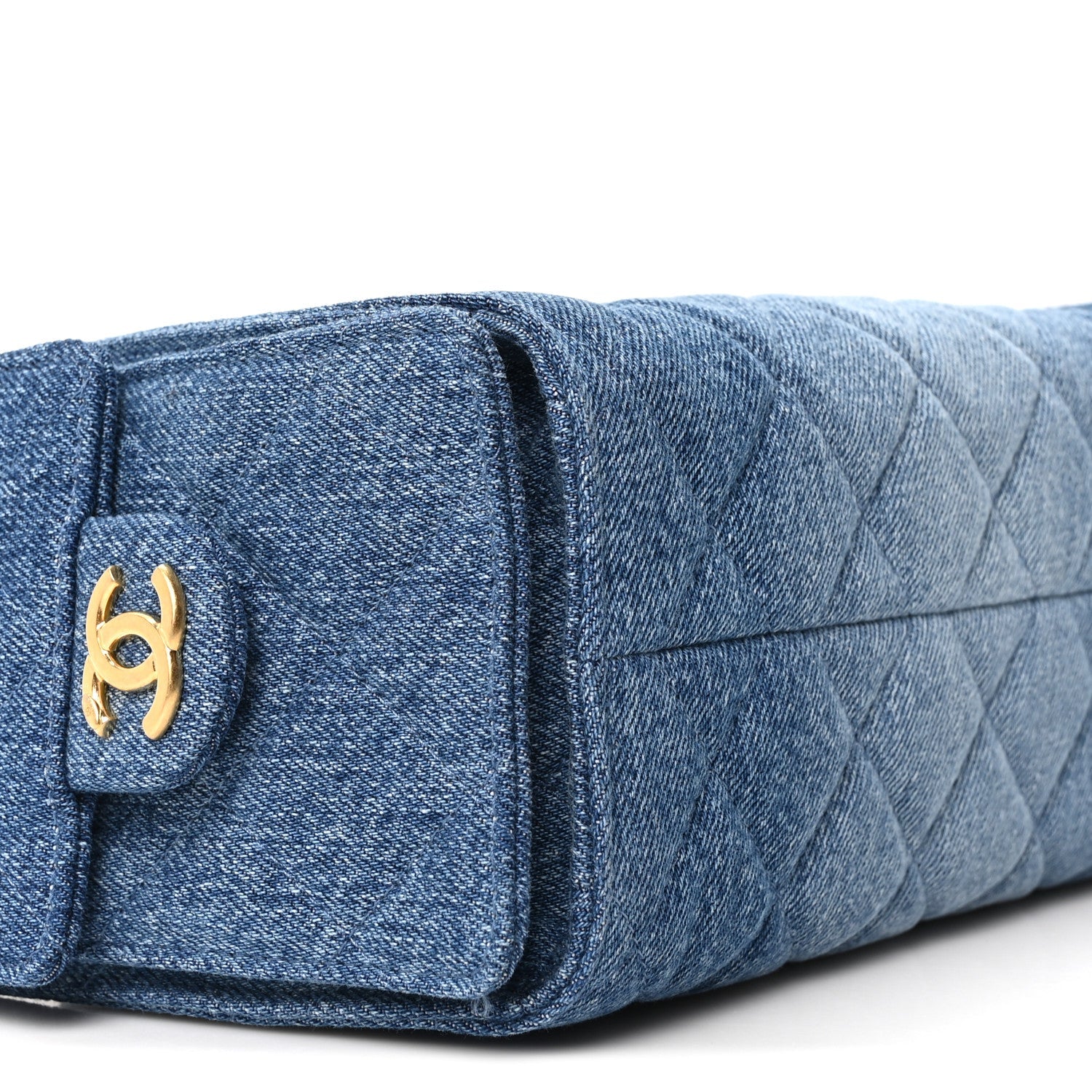 Washed Denim Quilted Mini Chanel 25 Handbag Blue