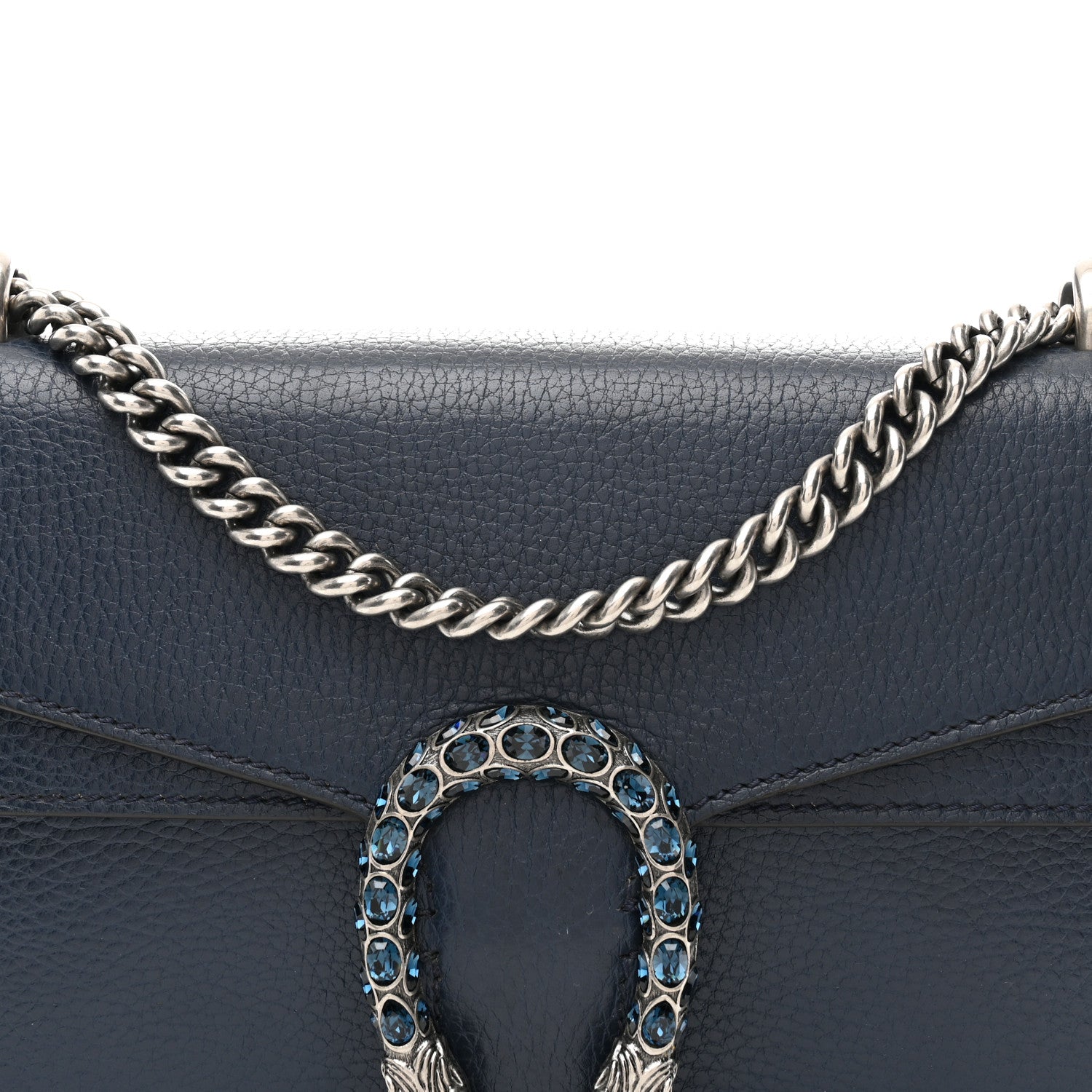 Dollar Calfskin Crystal Small Dionysus Shoulder Bag Blue Agata Montana Sapphire
