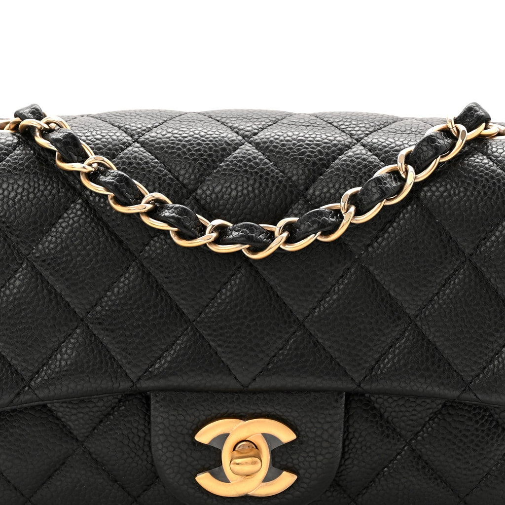 Caviar Quilted Mini Rectangular Flap Black