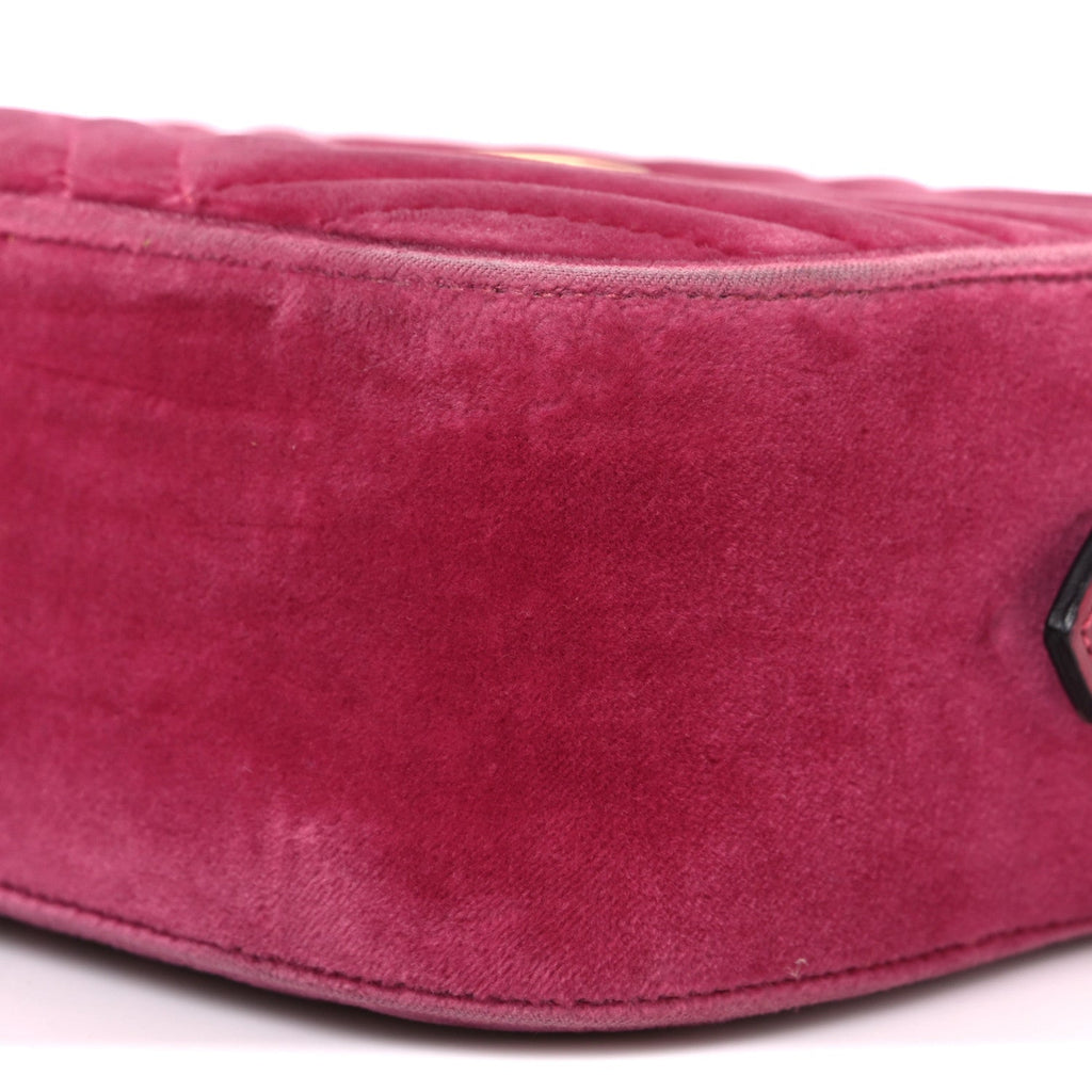 Velvet Matelasse Small GG Marmont Chain Shoulder Bag Light Raspberry Rose
