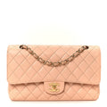 Caviar Quilted Medium Double Flap Light Pink