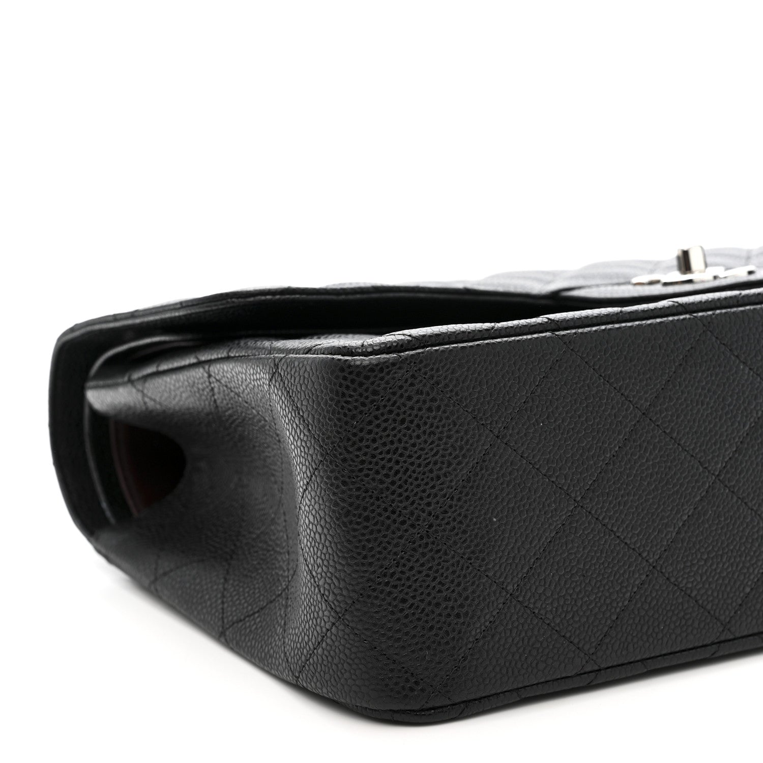 Caviar Quilted Jumbo Double Flap Black