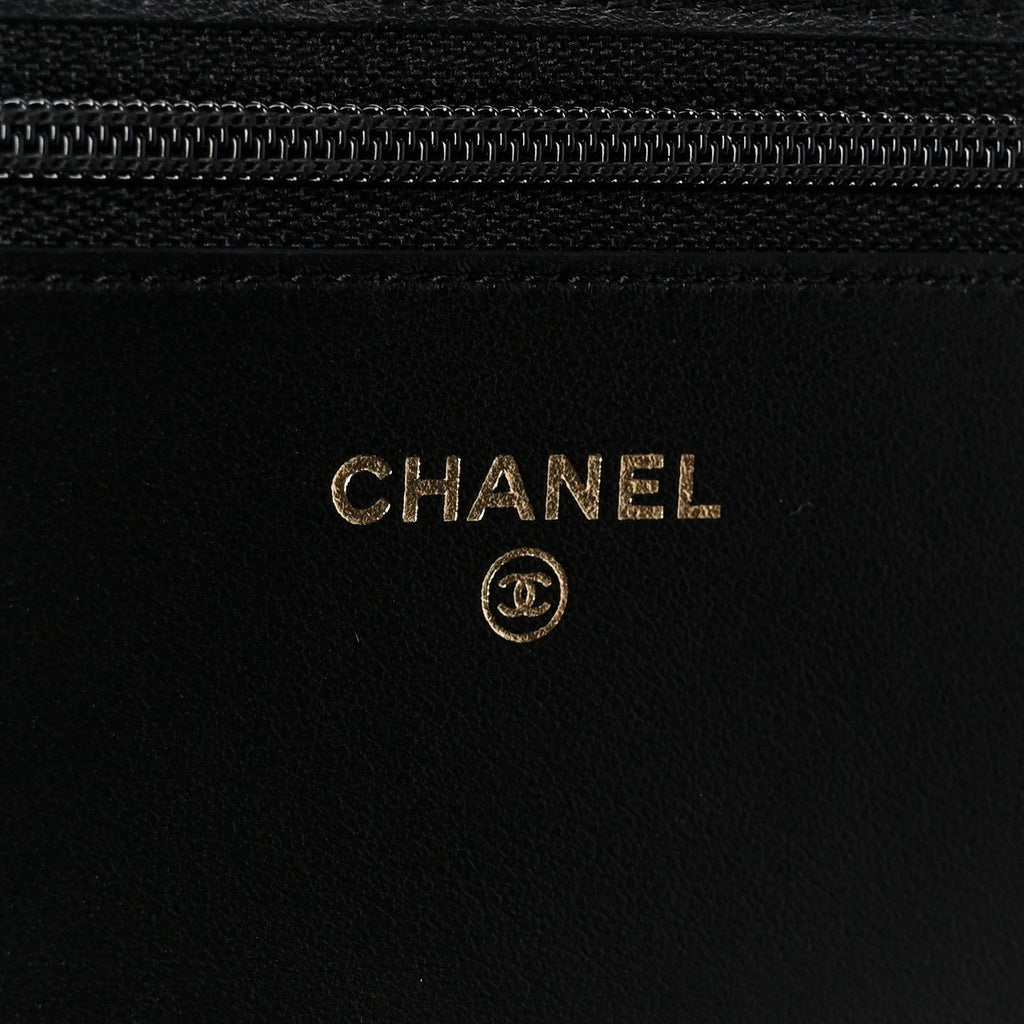 Caviar Quilted Boy Wallet On Chain WOC Black