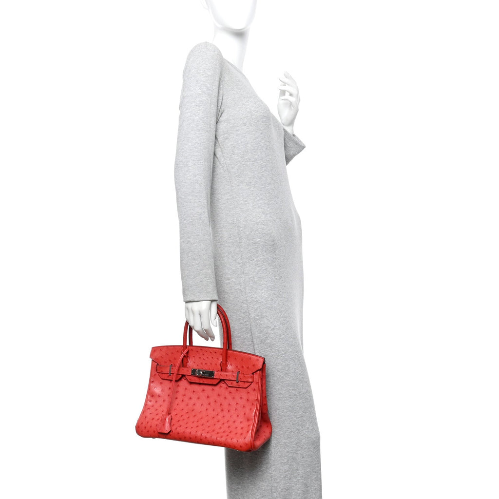 Ostrich Birkin 30 Rouge Vif