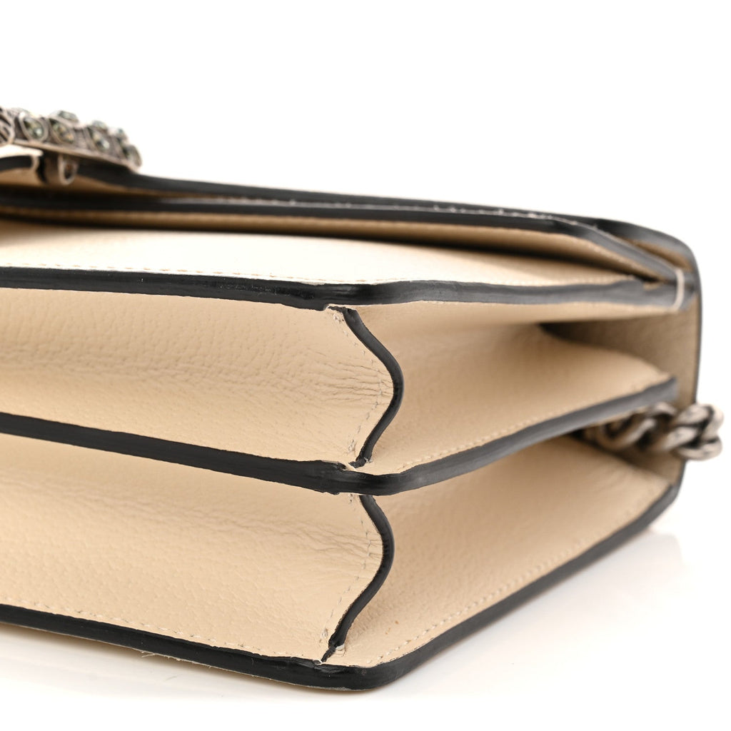 Textured Calfskin Crystal Small Dionysus Shoulder Bag Mystic White