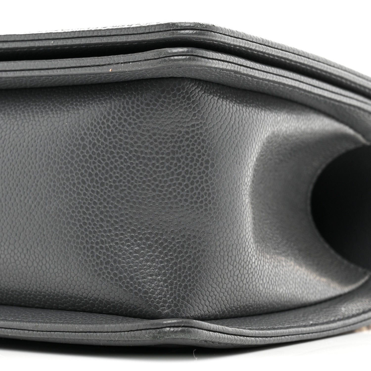 Caviar Quilted Medium Boy Flap Dark Grey