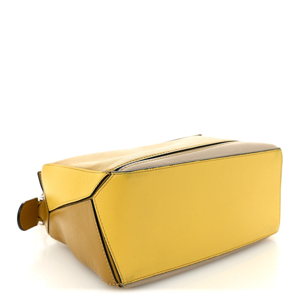Grained Calfskin Small Puzzle Bag Ocre Yellow