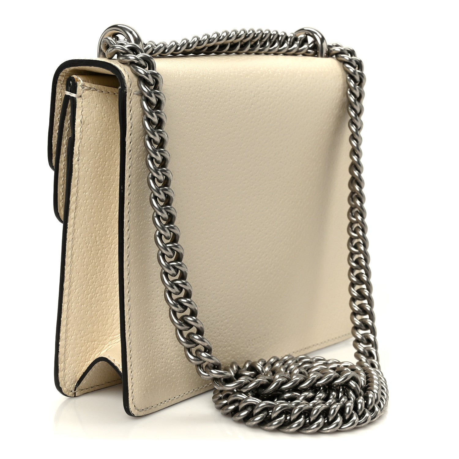 Textured Calfskin Crystal Mini Dionysus Shoulder Bag Mystic White