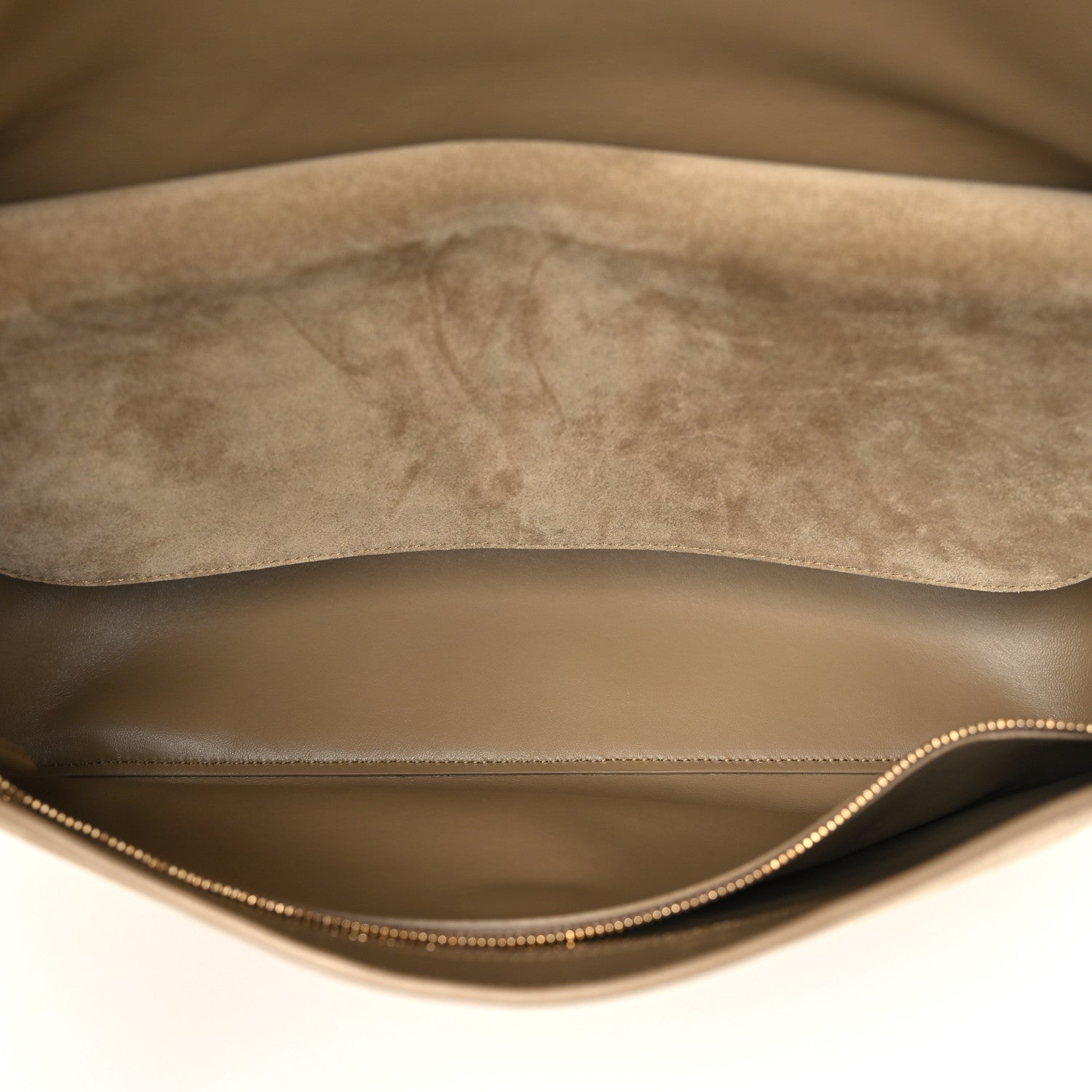 Suede Calfskin Small Souplissimo Maxi Flap Dark Beige
