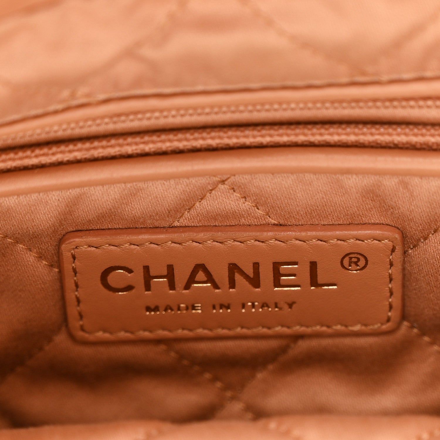 Shiny Calfskin Quilted Small Chanel 22 Beige