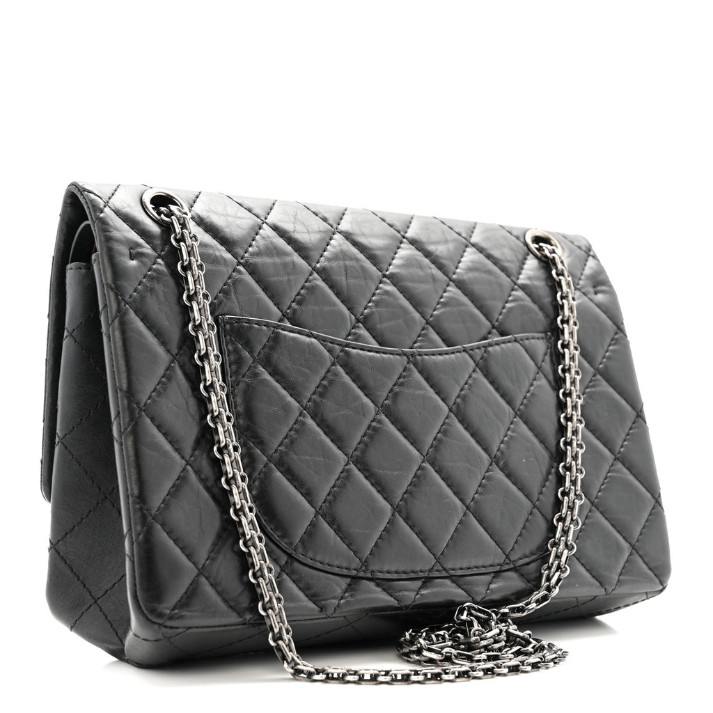Aged Calfskin Quilted 2.55 Reissue 226 Flap Black