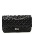 Aged Calfskin Quilted 2.55 Reissue 225 Flap Black