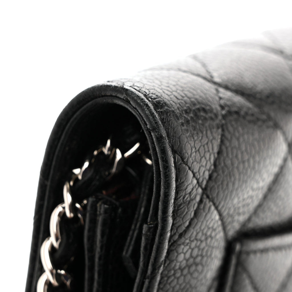 Caviar Quilted Wallet On Chain WOC Black