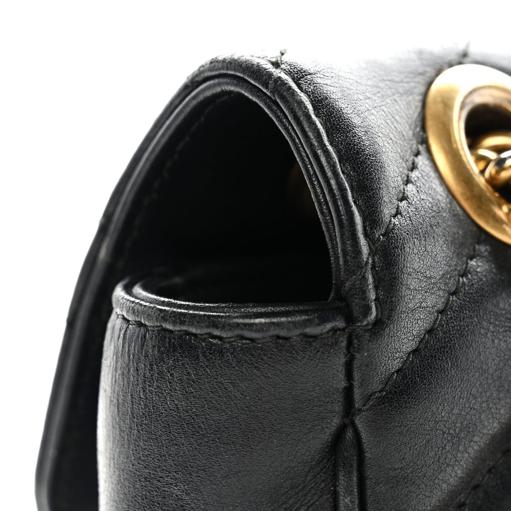 Calfskin Matelasse Mini GG Marmont Shoulder Bag Black