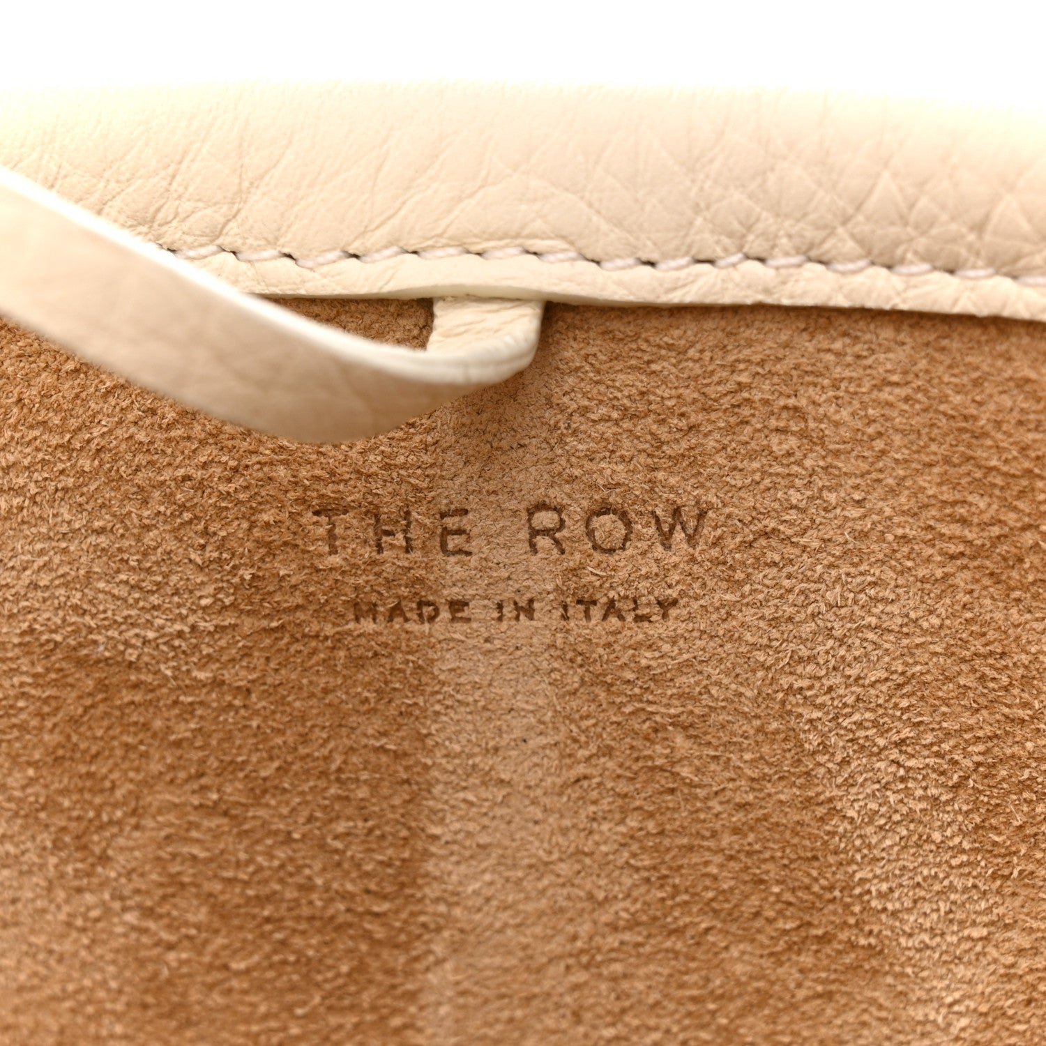 Grained Calfskin Small N/S Hook Tote Ivory